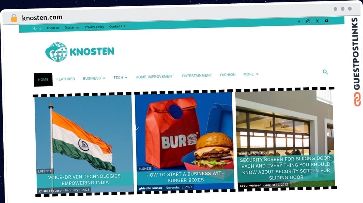 Publish Guest Post on knosten.com