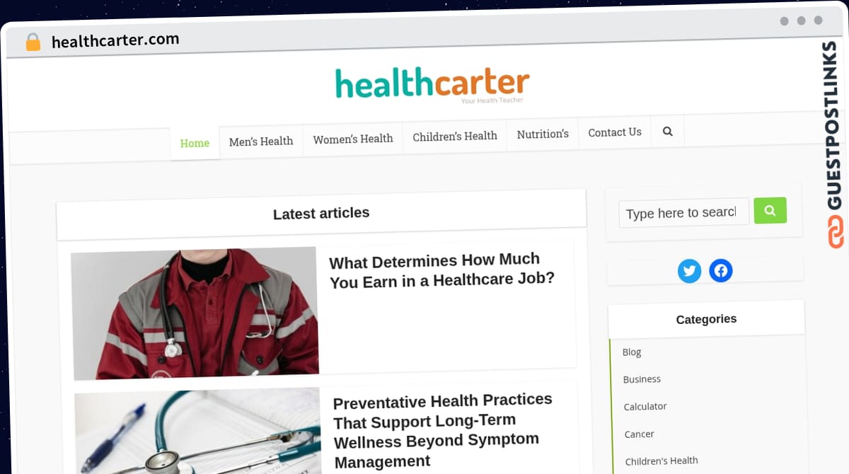 Publish Guest Post on healthcarter.com