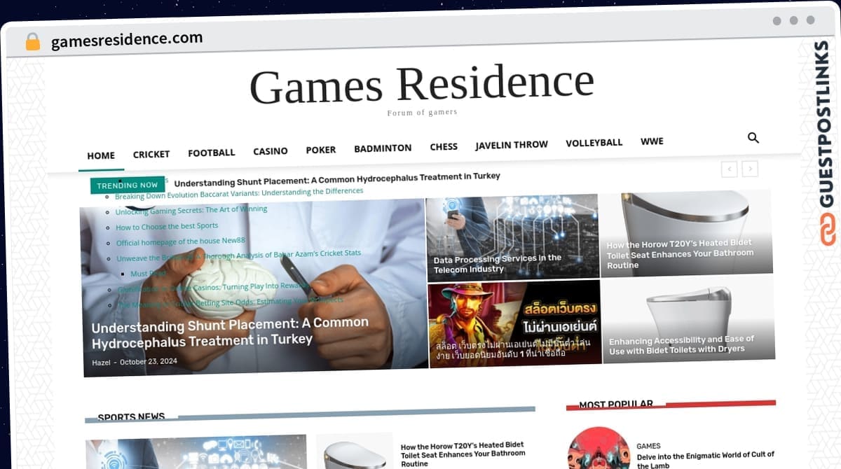 Publish Guest Post on gamesresidence.com