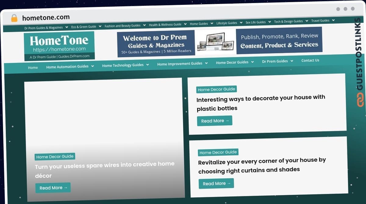 Publish Guest Post on hometone.com