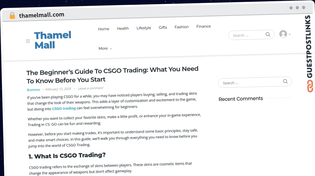 Publish Guest Post on thamelmall.com