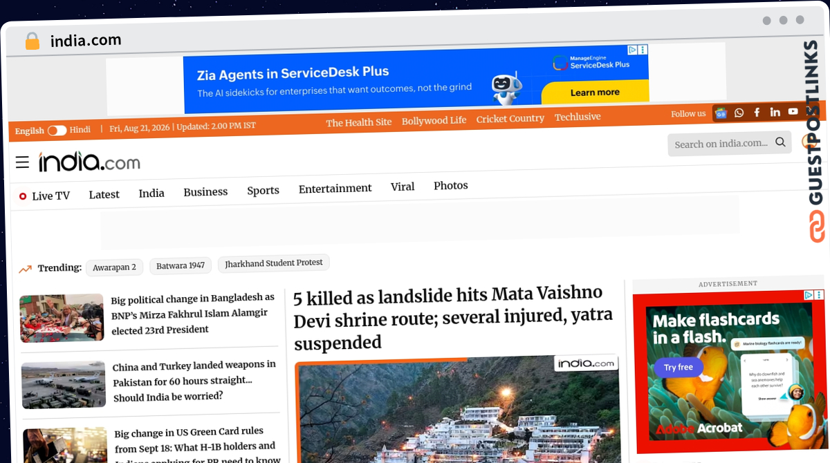 Publish Guest Post on india.com