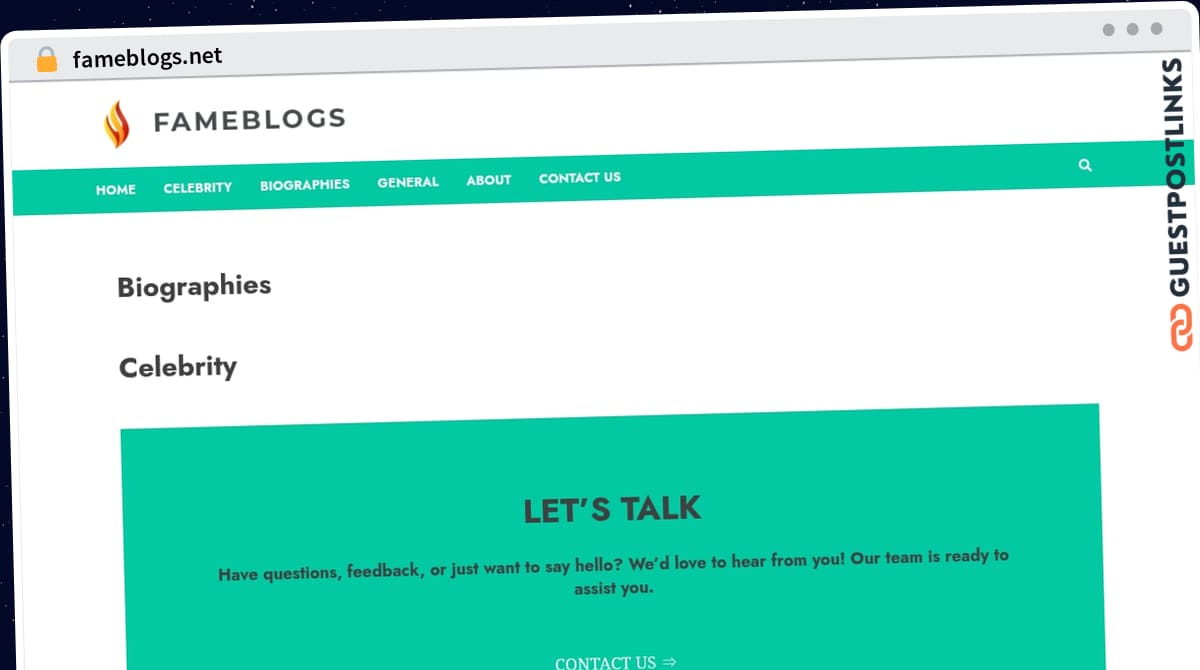 Publish Guest Post on fameblogs.net