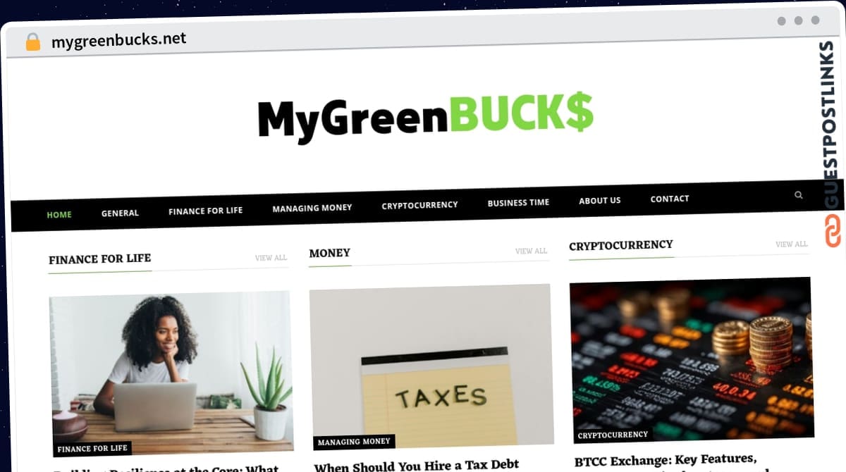 Publish Guest Post on mygreenbucks.net