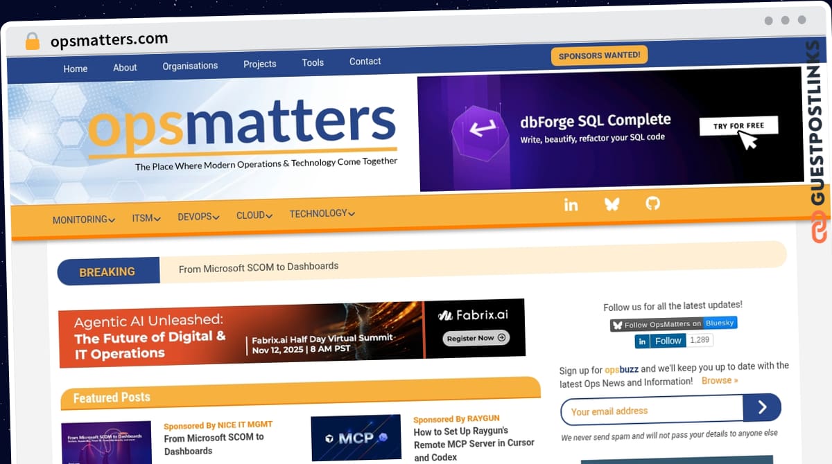 Publish Guest Post on opsmatters.com