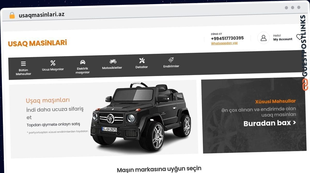 Publish Guest Post on usaqmasinlari.az