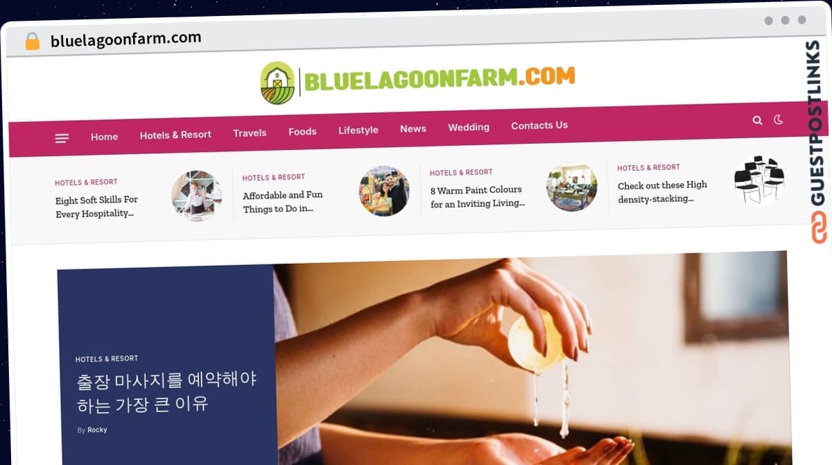 Publish Guest Post on bluelagoonfarm.com
