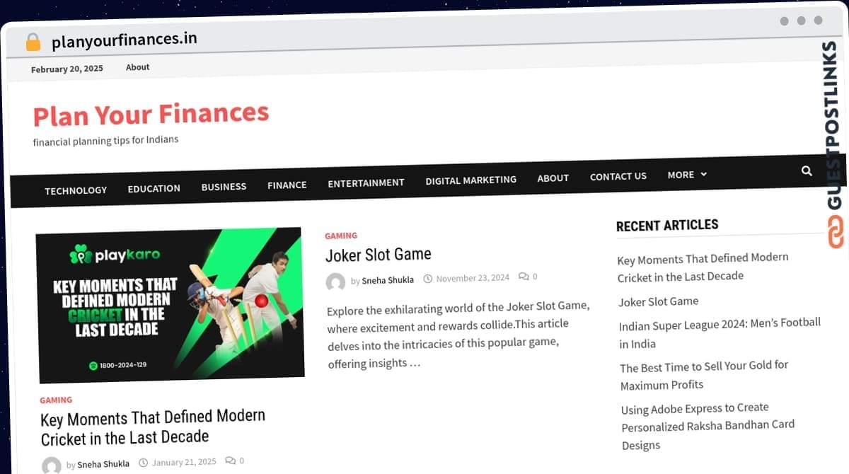 Publish Guest Post on planyourfinances.in