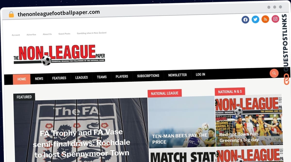 Publish Guest Post on thenonleaguefootballpaper.com