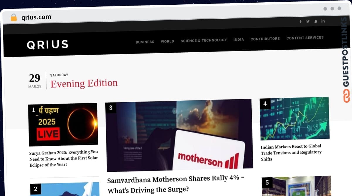 Publish Guest Post on qrius.com