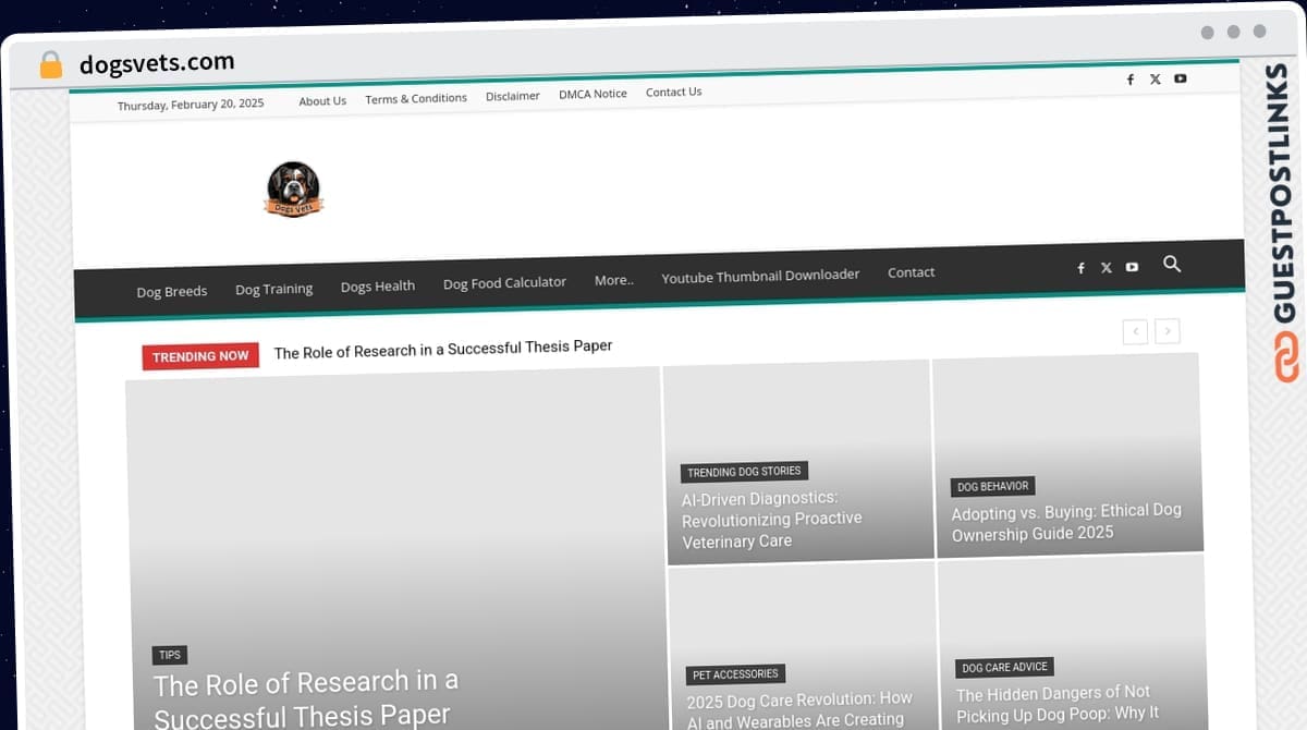 Publish Guest Post on dogsvets.com
