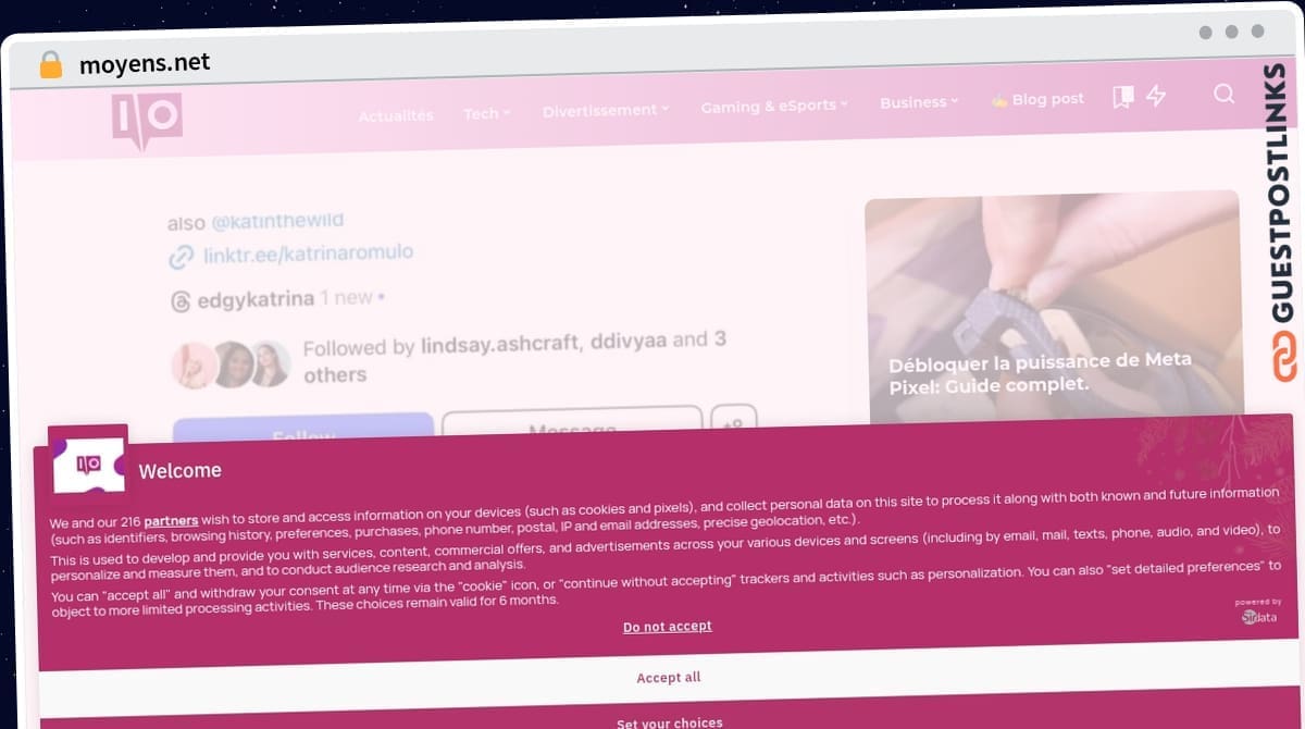 Publish Guest Post on moyens.net