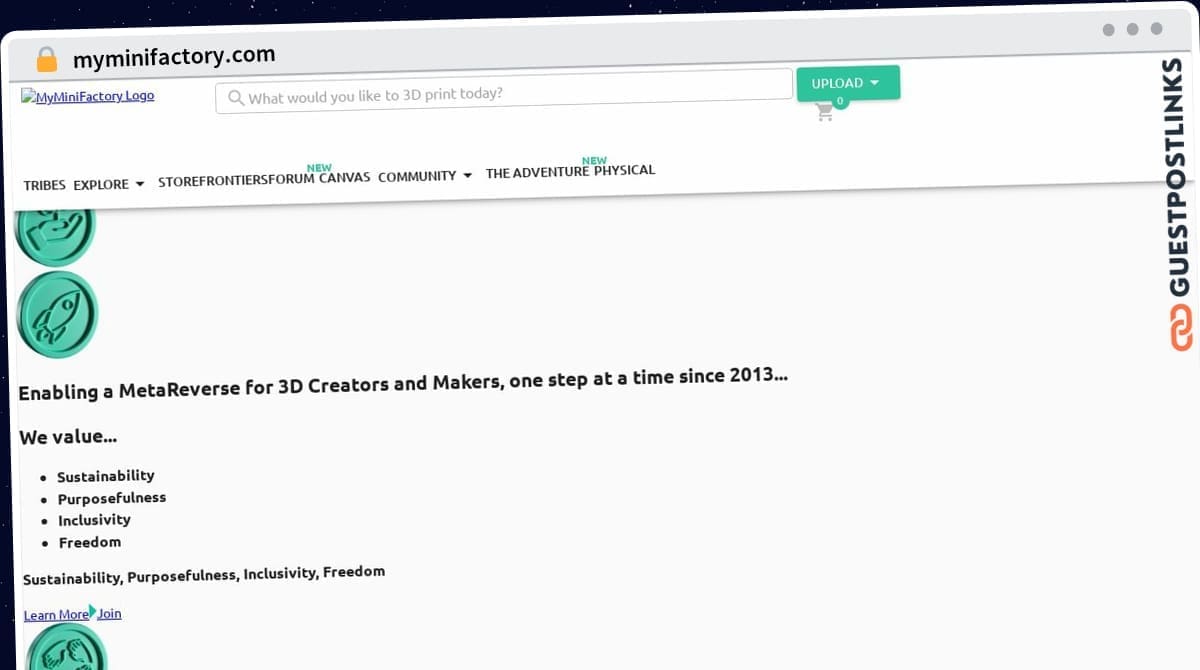 Publish Guest Post on myminifactory.com