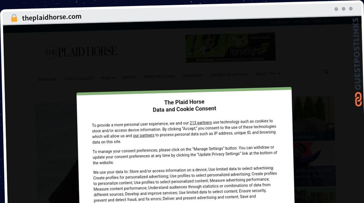Publish Guest Post on theplaidhorse.com