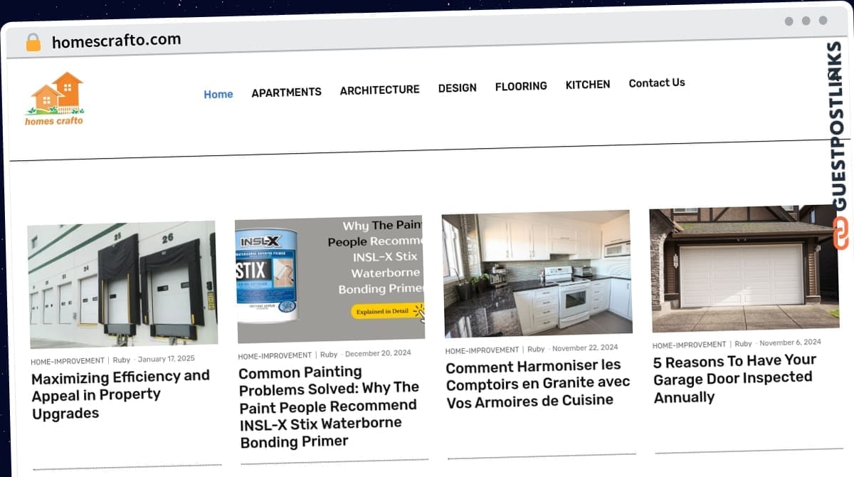 Publish Guest Post on homescrafto.com