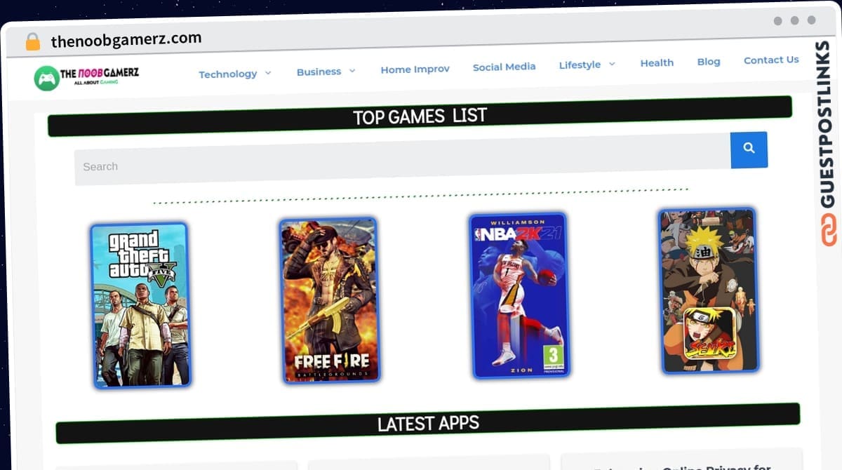 Publish Guest Post on thenoobgamerz.com
