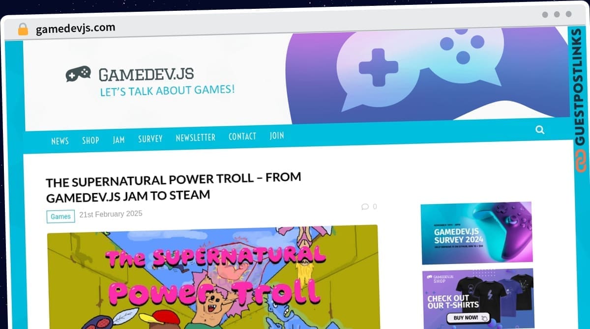 Publish Guest Post on gamedevjs.com