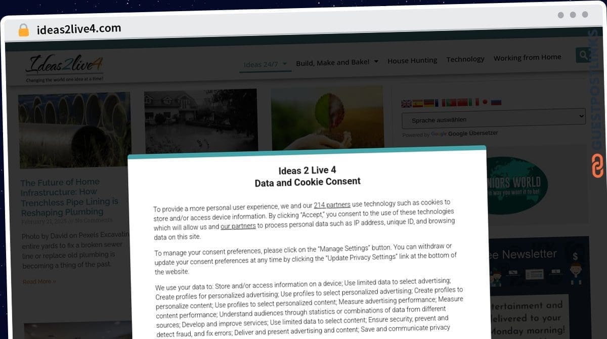 Publish Guest Post on ideas2live4.com