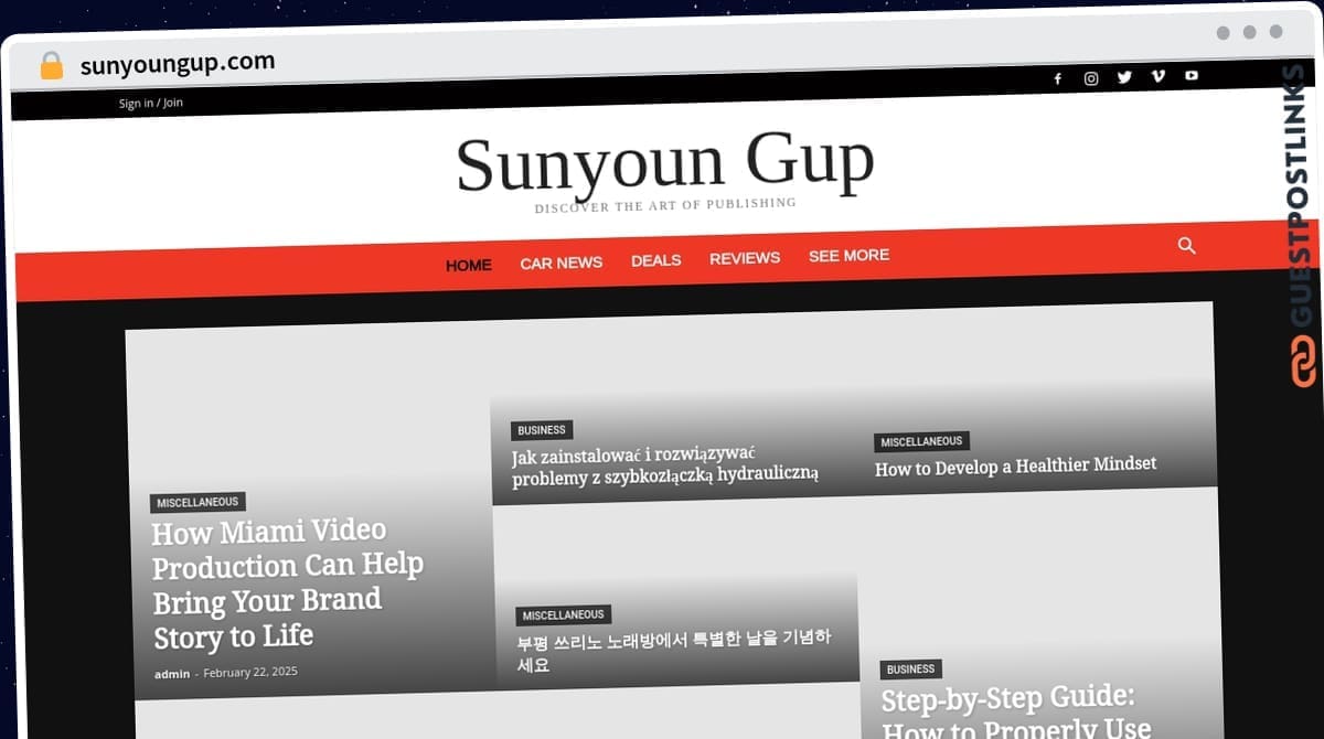 Publish Guest Post on sunyoungup.com