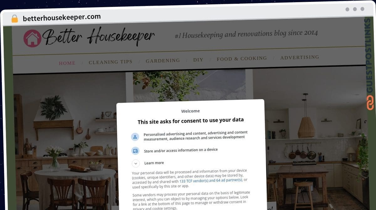 Publish Guest Post on betterhousekeeper.com