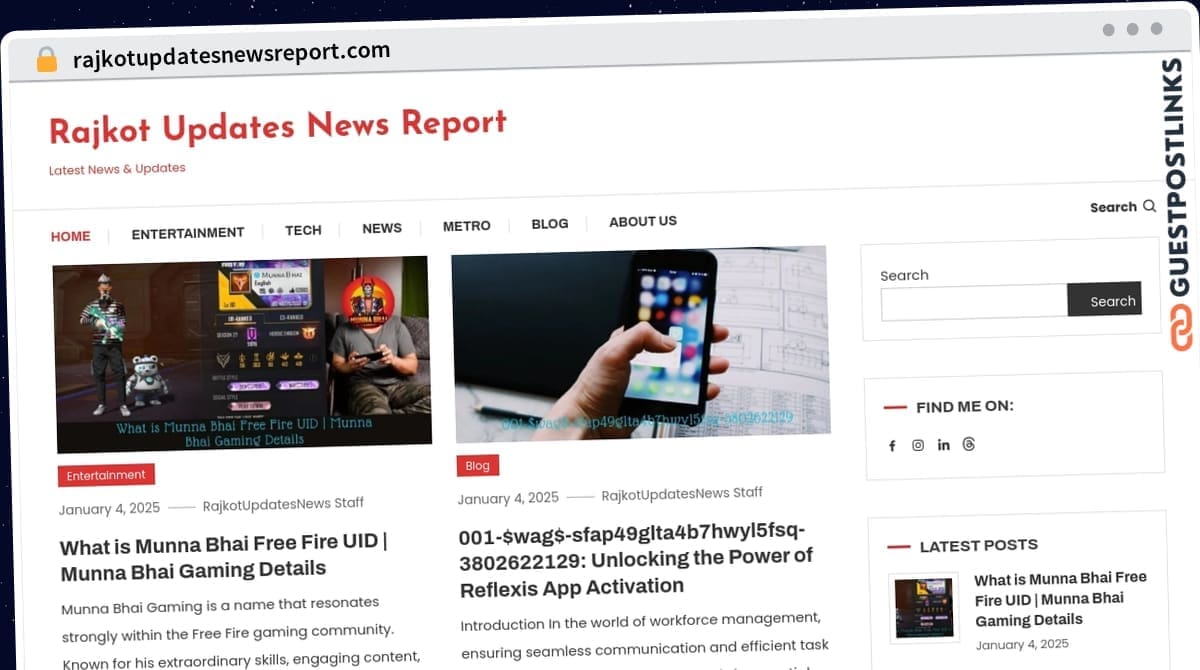 Publish Guest Post on rajkotupdatesnewsreport.com