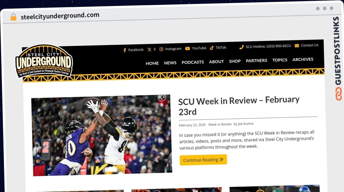 Publish Guest Post on steelcityunderground.com