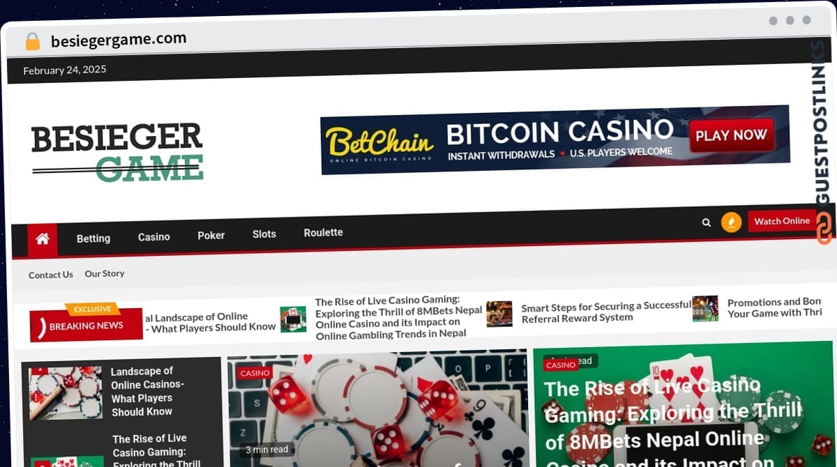 Publish Guest Post on besiegergame.com
