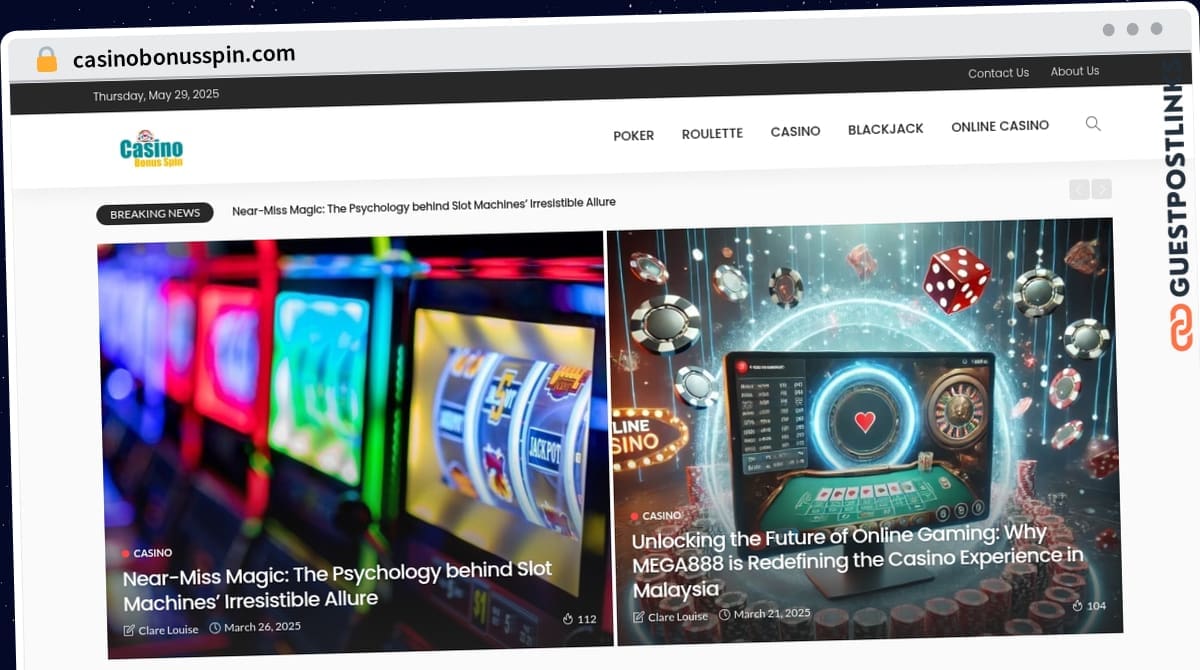 Publish Guest Post on casinobonusspin.com