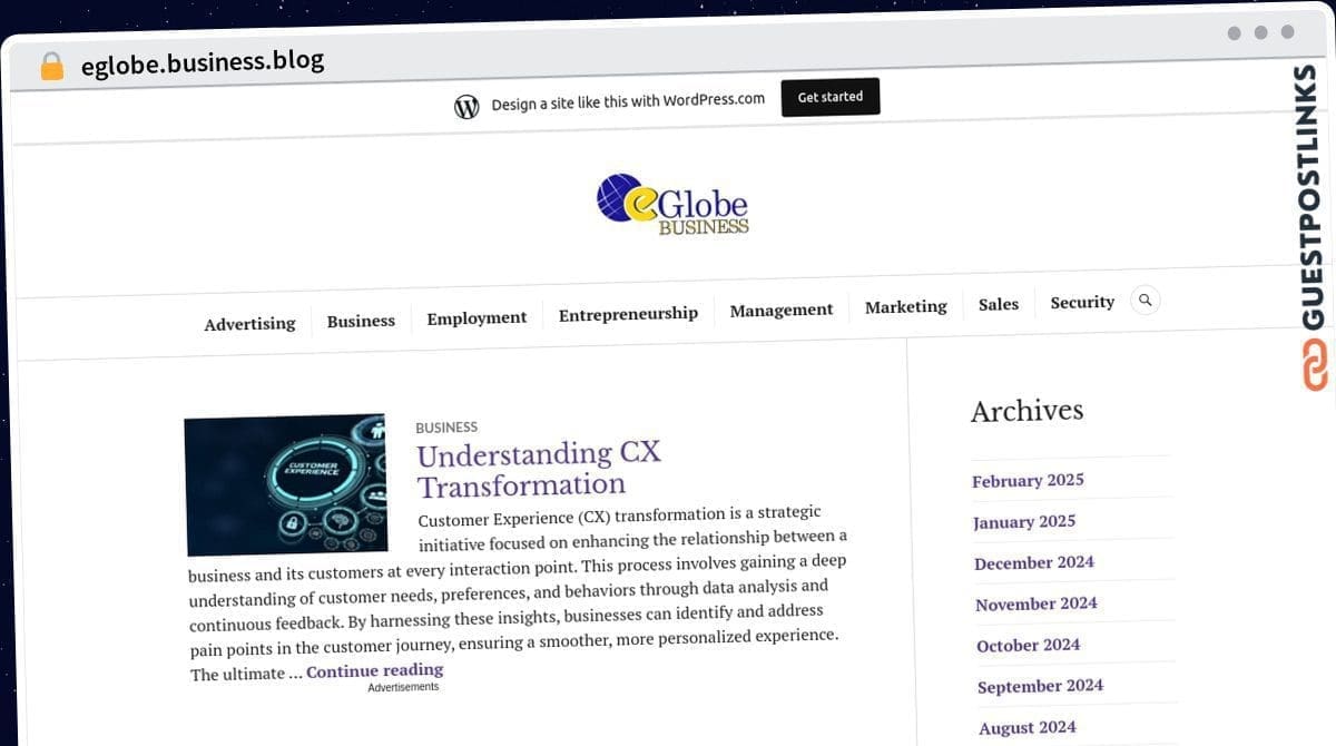 Publish Guest Post on eglobe.business.blog
