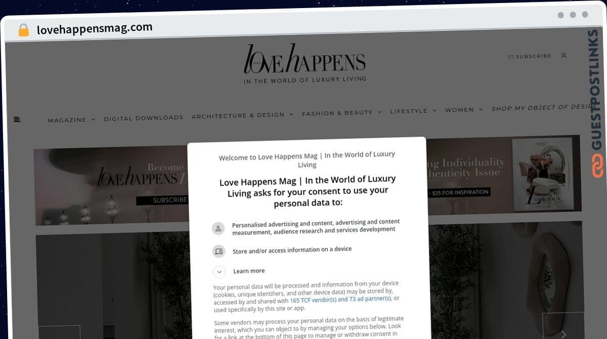Publish Guest Post on lovehappensmag.com