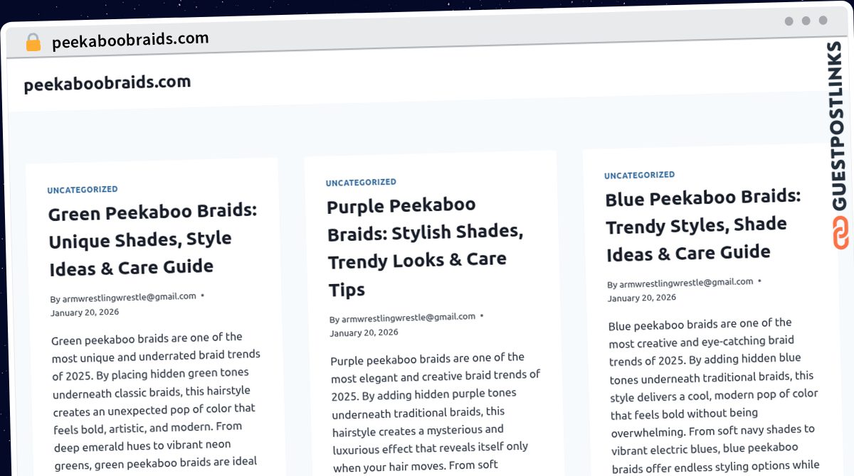 Publish Guest Post on peekaboobraids.com