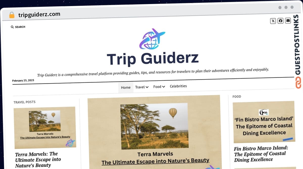 Publish Guest Post on tripguiderz.com