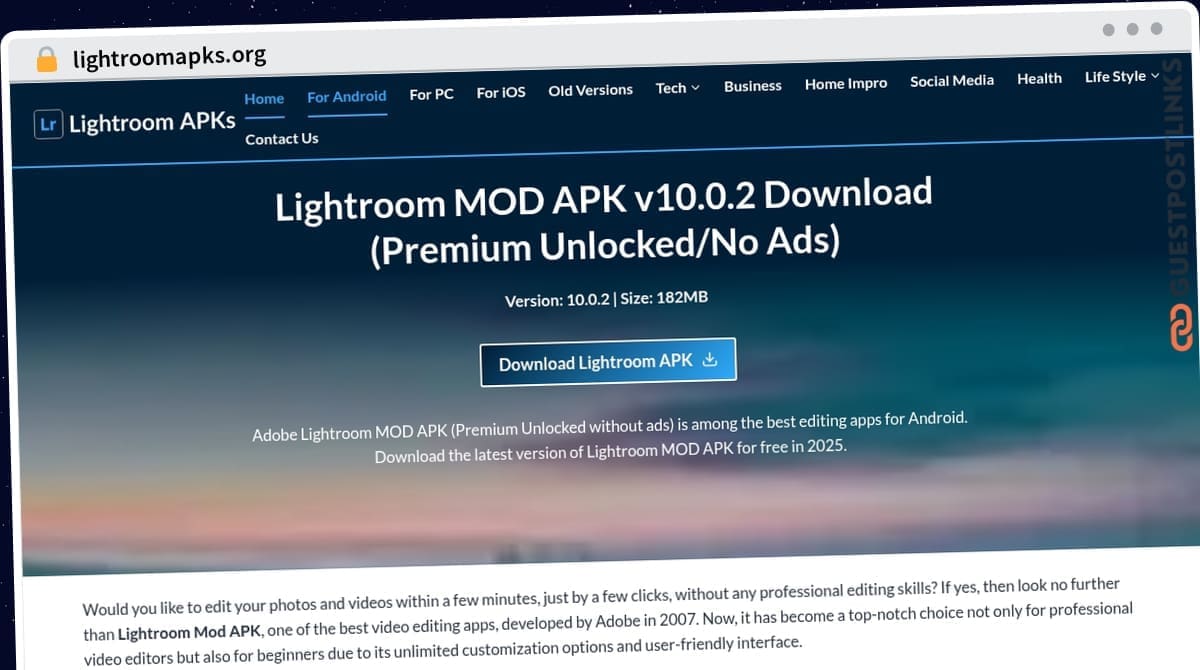 Publish Guest Post on lightroomapks.org