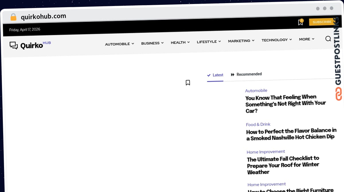 Publish Guest Post on quirkohub.com