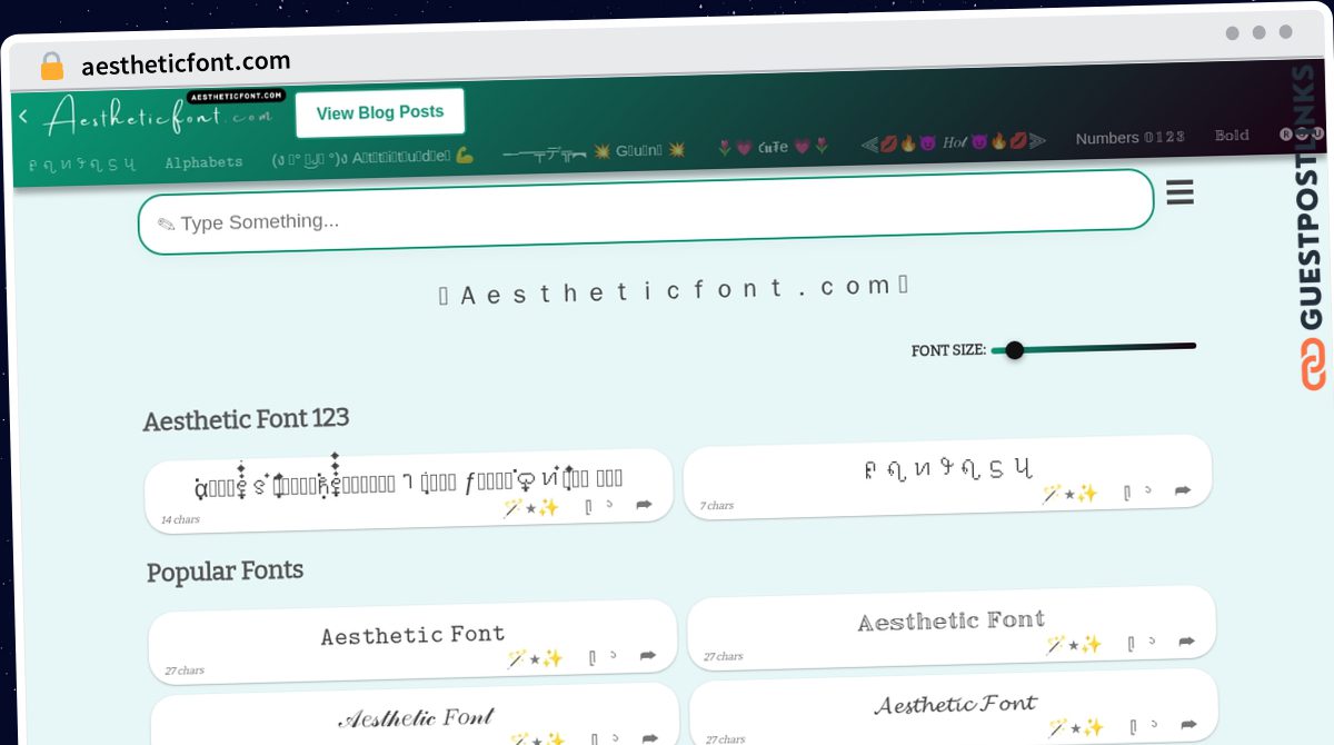 Publish Guest Post on aestheticfont.com