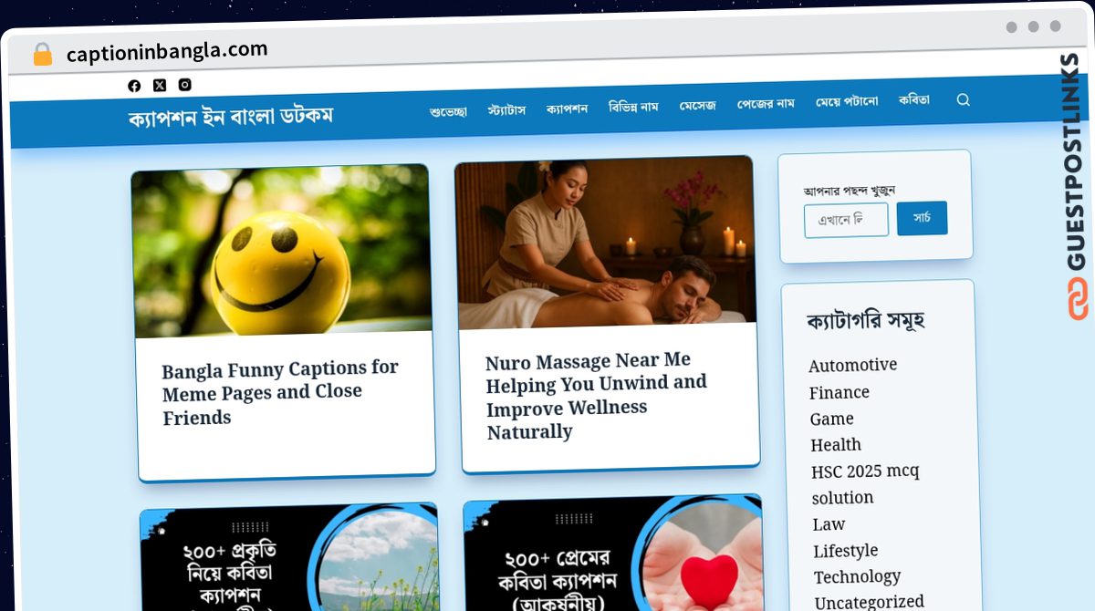 Publish Guest Post on captioninbangla.com