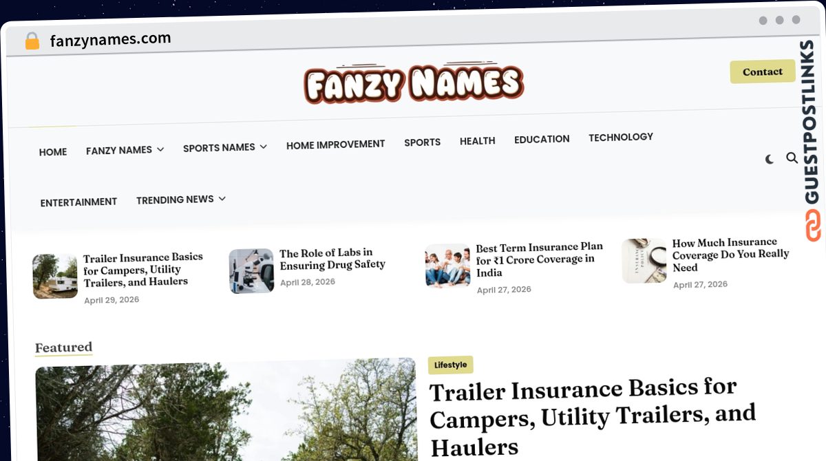 Publish Guest Post on fanzynames.com