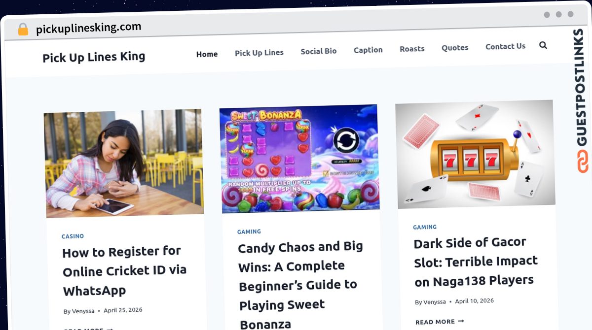 Publish Guest Post on pickuplinesking.com