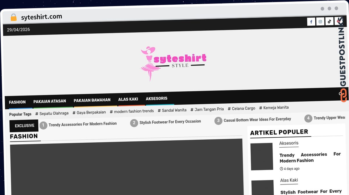 Publish Guest Post on syteshirt.com
