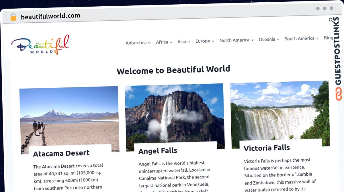 Publish Guest Post on beautifulworld.com