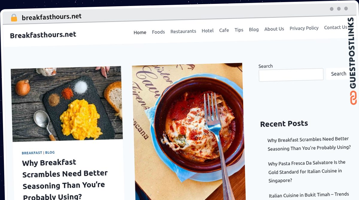 Publish Guest Post on breakfasthours.net