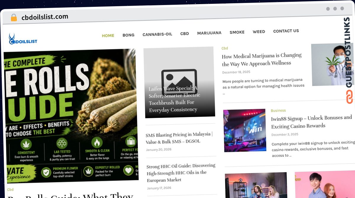 Publish Guest Post on cbdoilslist.com