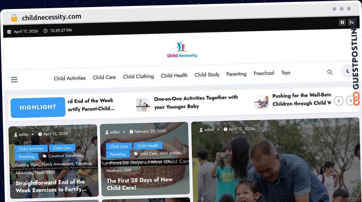 Publish Guest Post on childnecessity.com