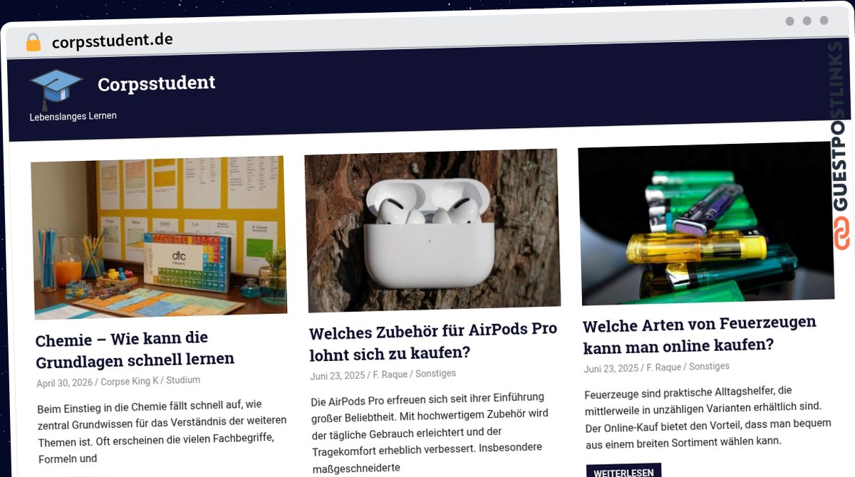Publish Guest Post on corpsstudent.de