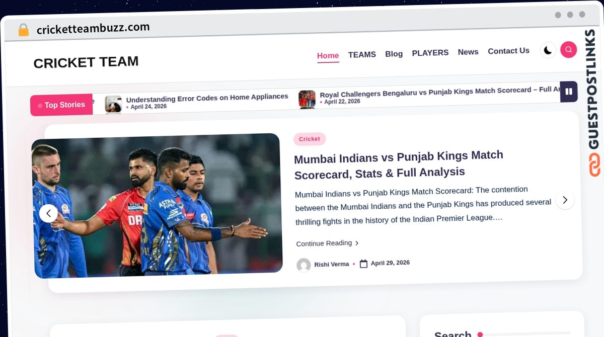 Publish Guest Post on cricketteambuzz.com