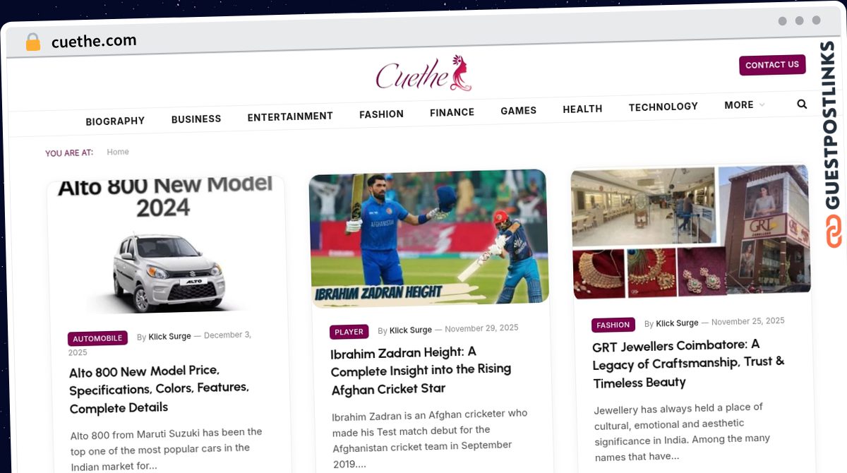 Publish Guest Post on cuethe.com
