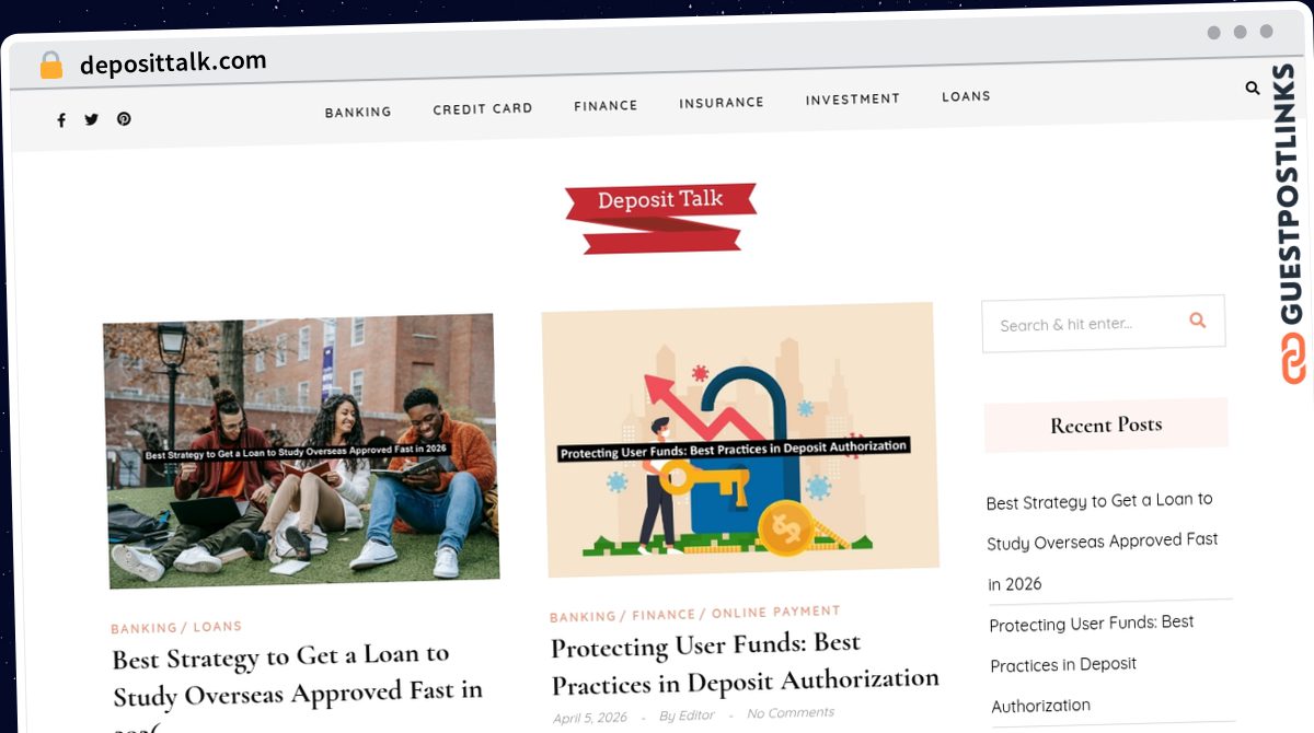 Publish Guest Post on deposittalk.com
