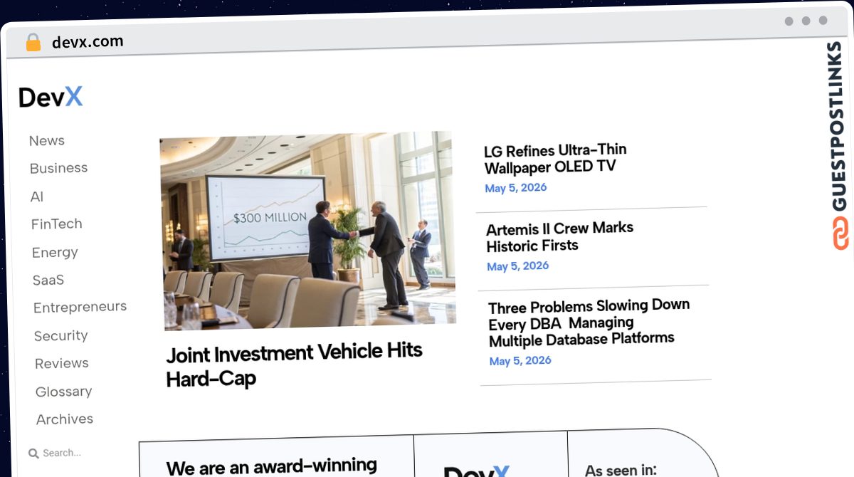 Publish Guest Post on devx.com