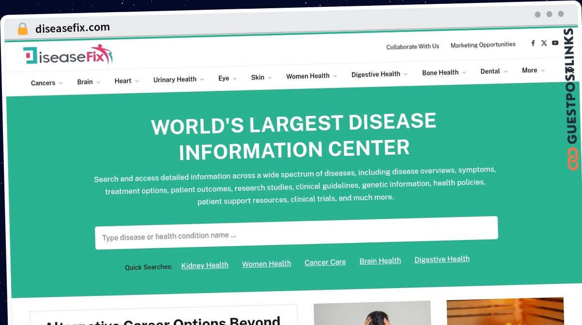 Publish Guest Post on diseasefix.com