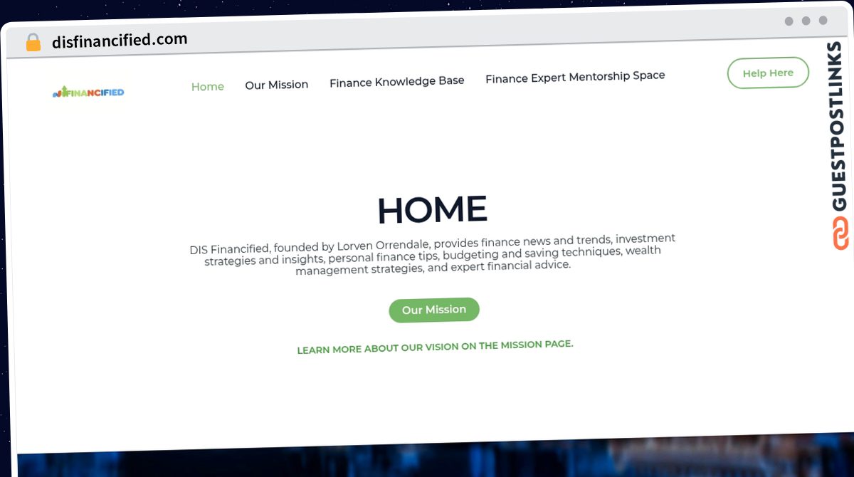 Publish Guest Post on disfinancified.com